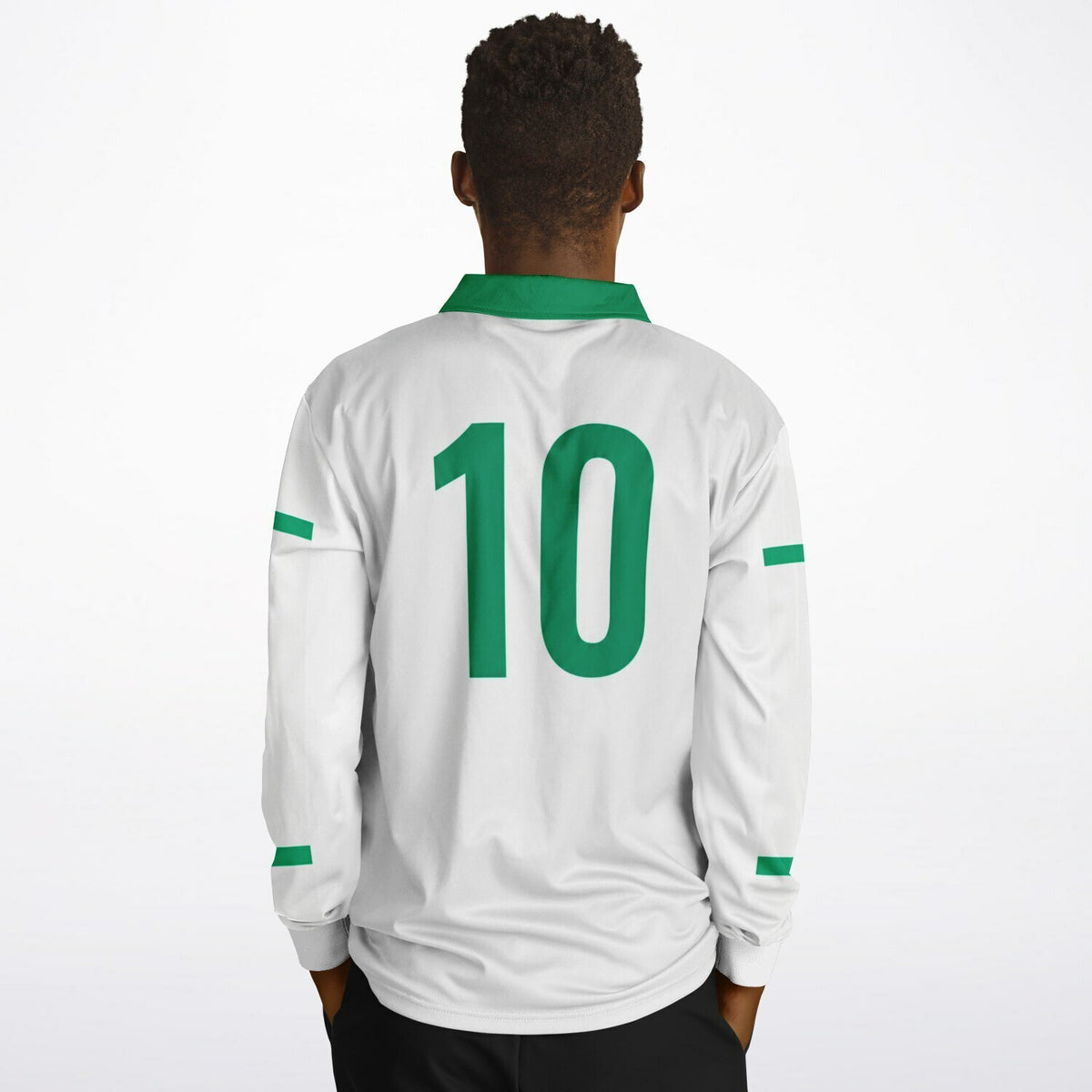 Maillot Rétro 84 DZ Collection, détail vert et blanc