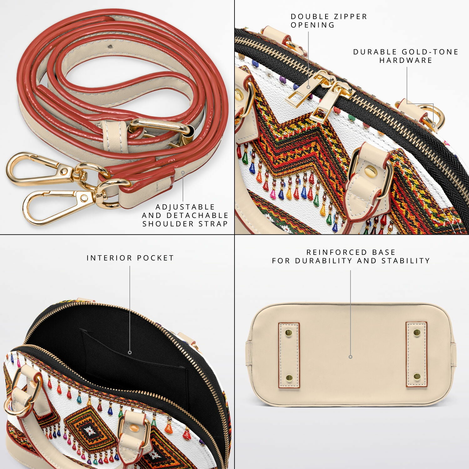 Sac Dome Satchel – Motifs Kabyles | Au Féminin