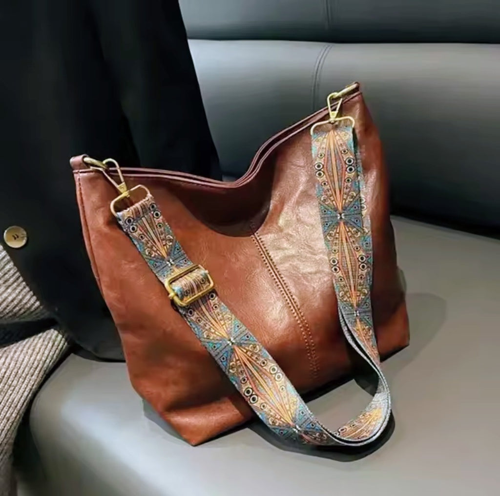 Sac Bandoulière Vintage Femme – Grande Capacité & Sangle Bohème