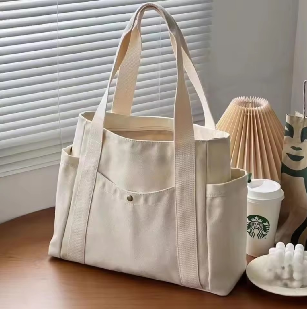 Tote Bag Canvas Femme Grande Capacité – Style Universitaire
