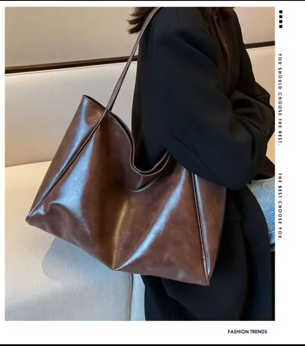 Sac Cabas Cuir Souple Femme Grande Capacité – Style Hobo Rétro