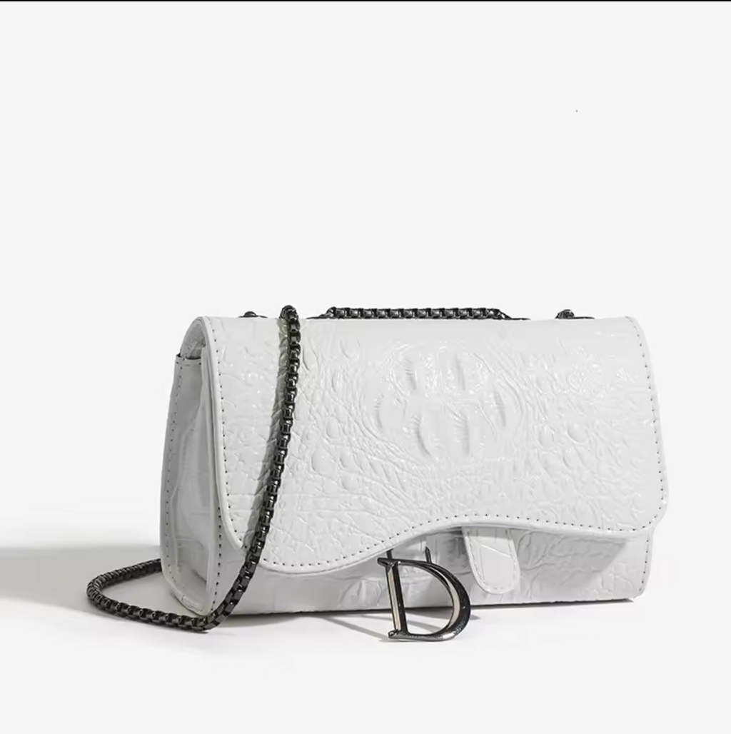 Sac Bandoulière Chaîne Femme – Motif Crocodile Luxe