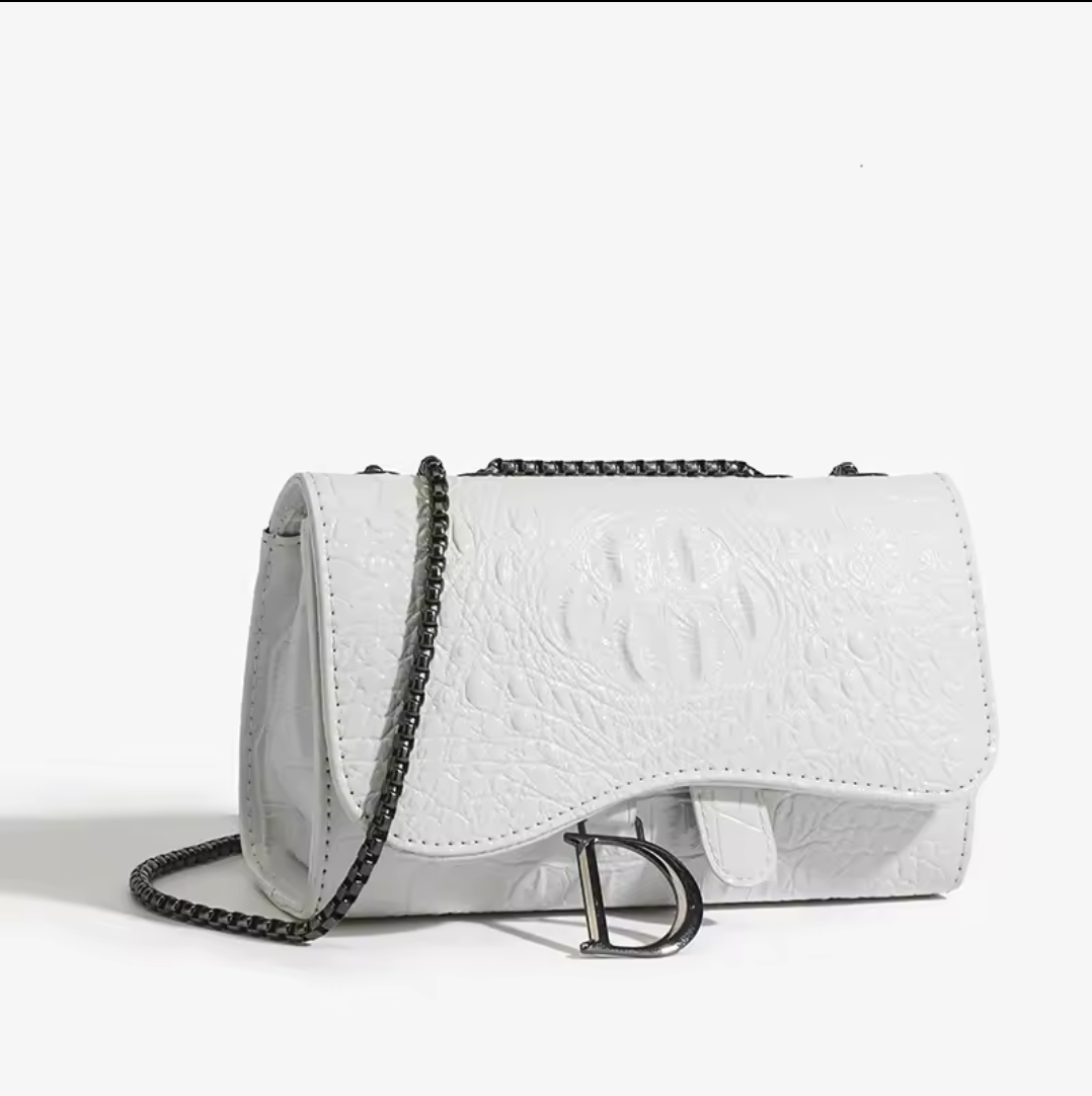 Sac Bandoulière Chaîne Femme – Motif Crocodile Luxe