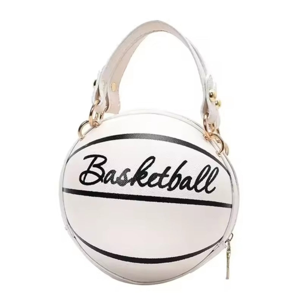 Mini Sac Rond Basketball Femme – Bandoulière Chaîne Dorée