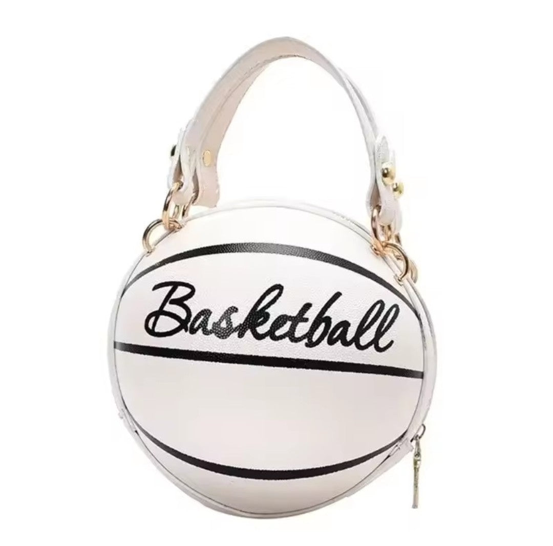 Mini Sac Rond Basketball Femme – Bandoulière Chaîne Dorée