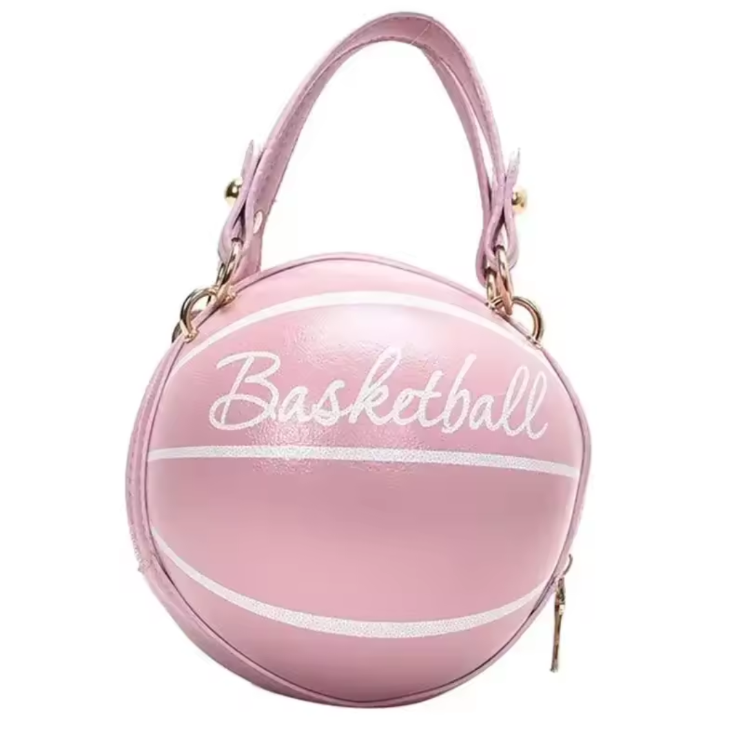 Mini Sac Rond Basketball Femme – Bandoulière Chaîne Dorée