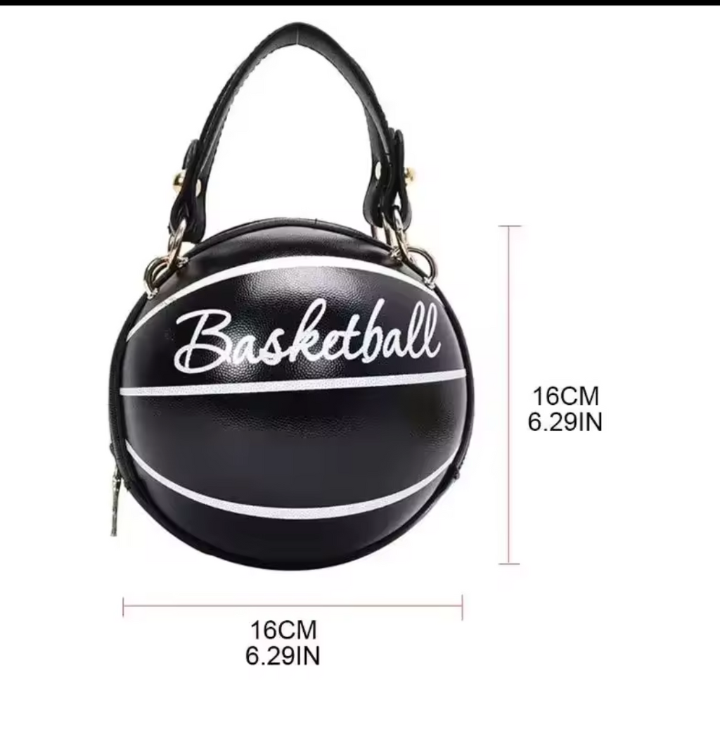 Mini Sac Rond Basketball Femme – Bandoulière Chaîne Dorée