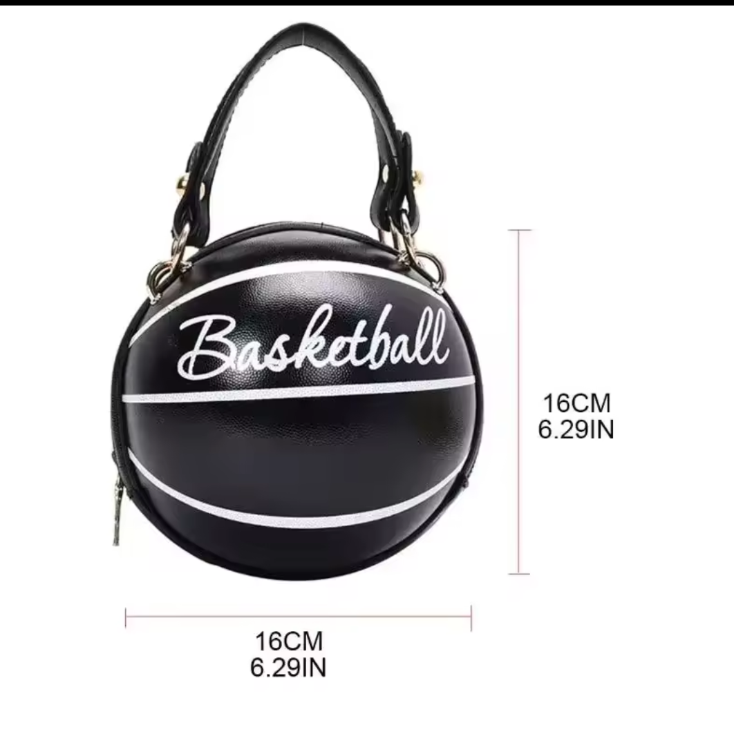 Mini Sac Rond Basketball Femme – Bandoulière Chaîne Dorée