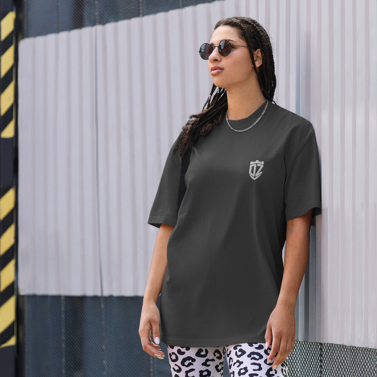 T-shirt oversize délavé noir DZ Collection, coloris 9