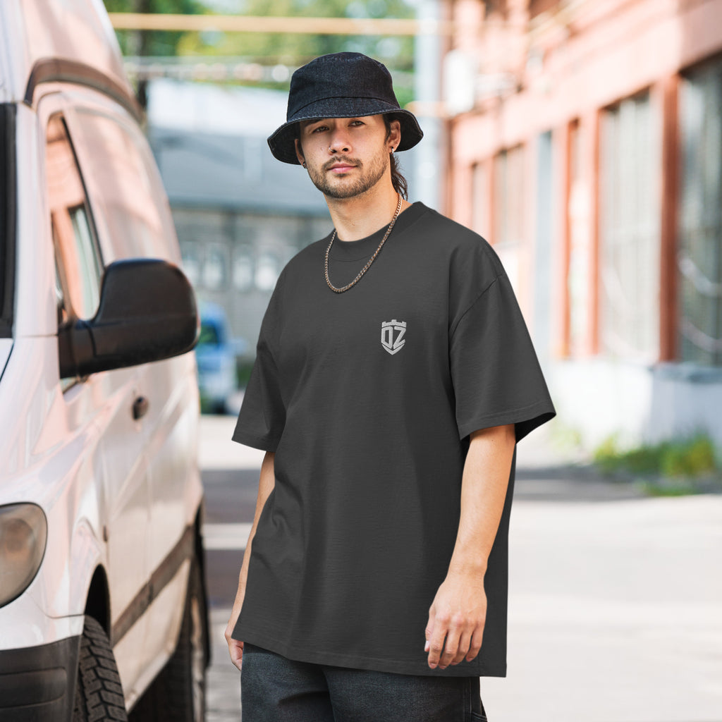T-shirt oversize délavé noir DZ Collection, vue de face