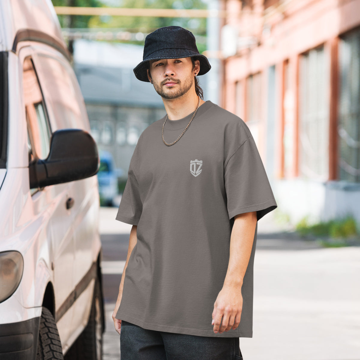 T-shirt oversize délavé noir DZ Collection, coloris 13