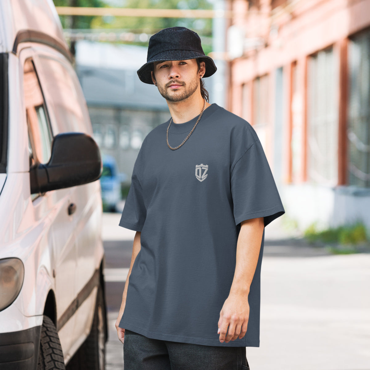 T-shirt oversize délavé noir DZ Collection, coloris 16