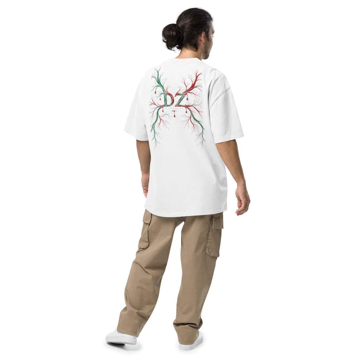 T-shirt oversize délavé blanc DZ Collection, coloris 1