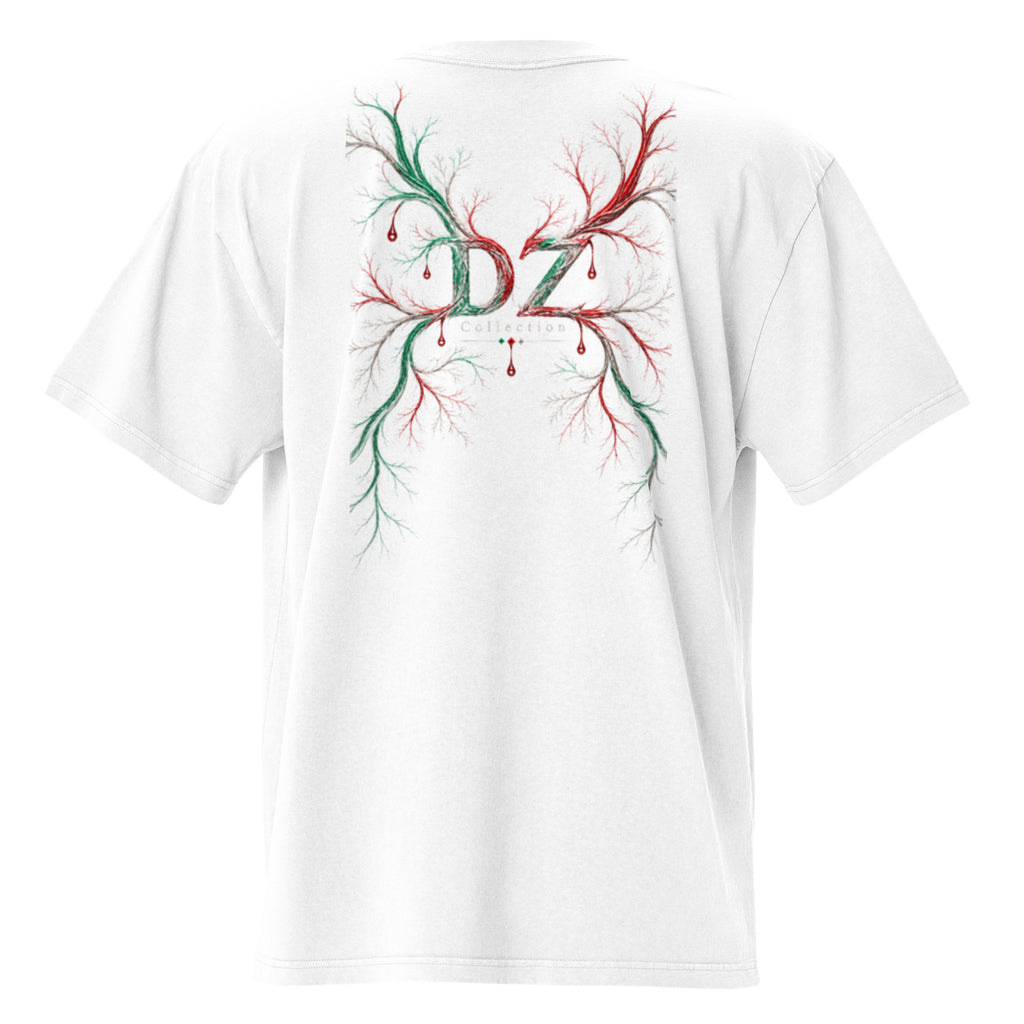 Détail de l'effet délavé du t-shirt oversize blanc
