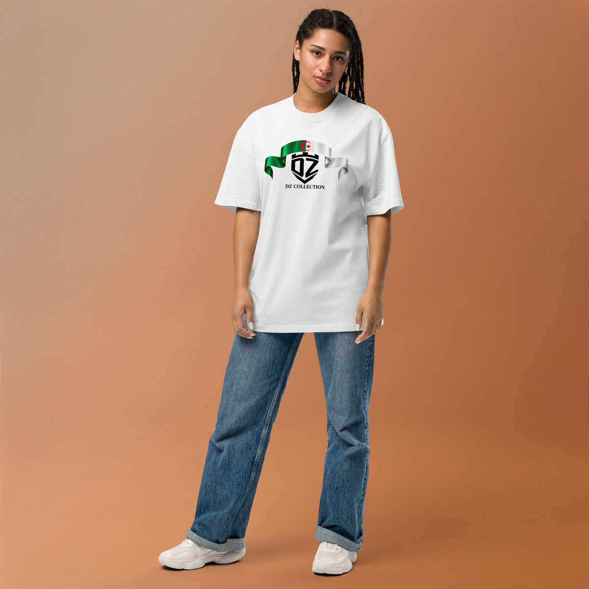 T-shirt 58 wilayas DZ Collection, vue de face oversize délavé