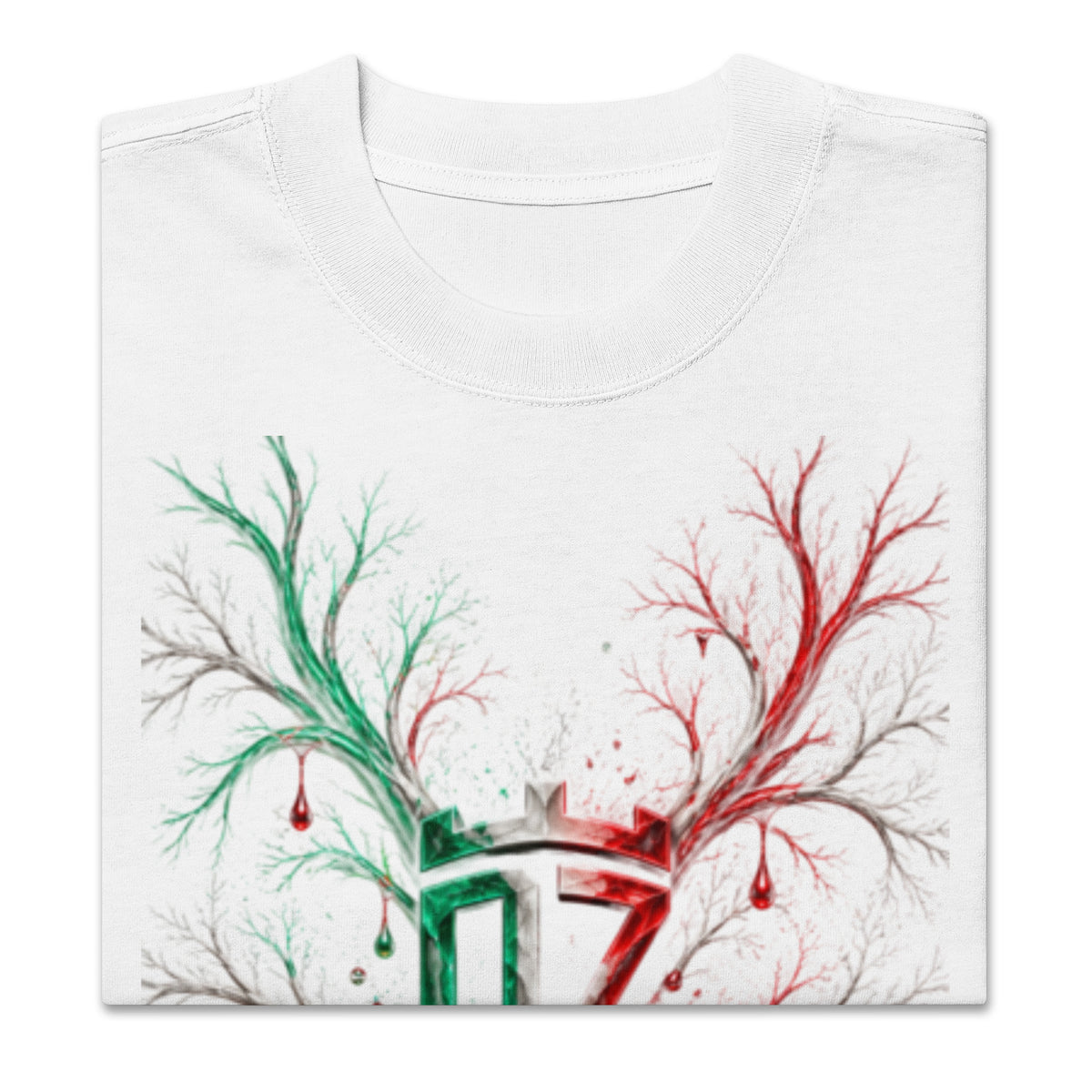T-shirt oversize délavé blanc DZ Collection, détail du coton cardé