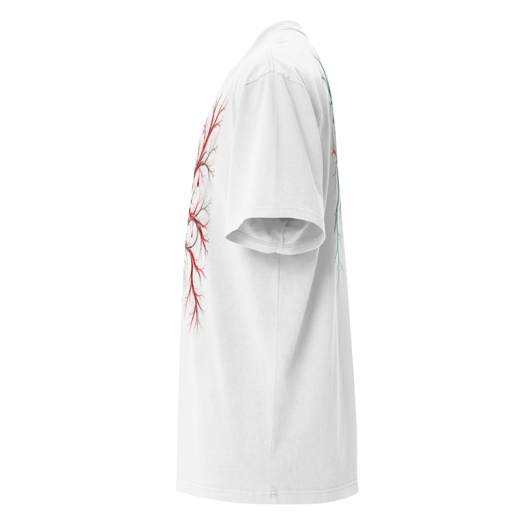 T-shirt oversize délavé blanc porté, streetwear vintage