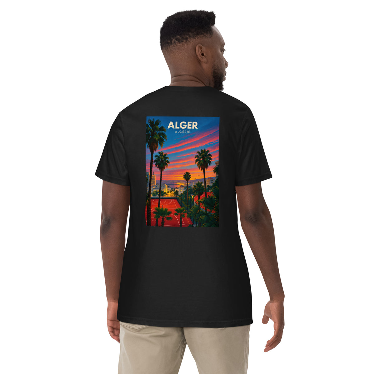T-shirt noir Stade Ouaguenouni Alger DZ Collection – dos