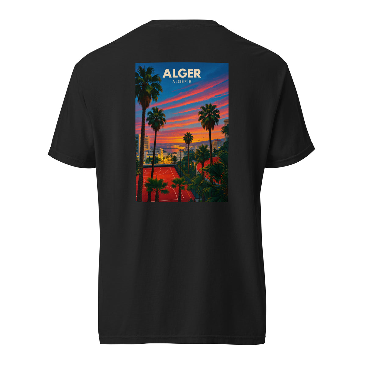 T-shirt noir Stade Ouaguenouni Alger – vue de dos