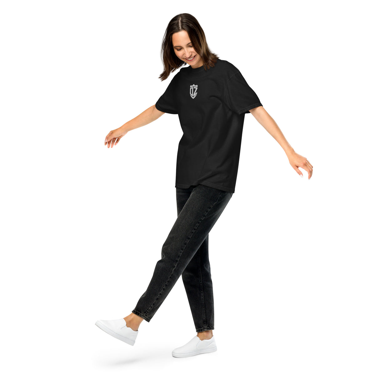T-shirt épais noir unisexe DZ Collection, look streetwear