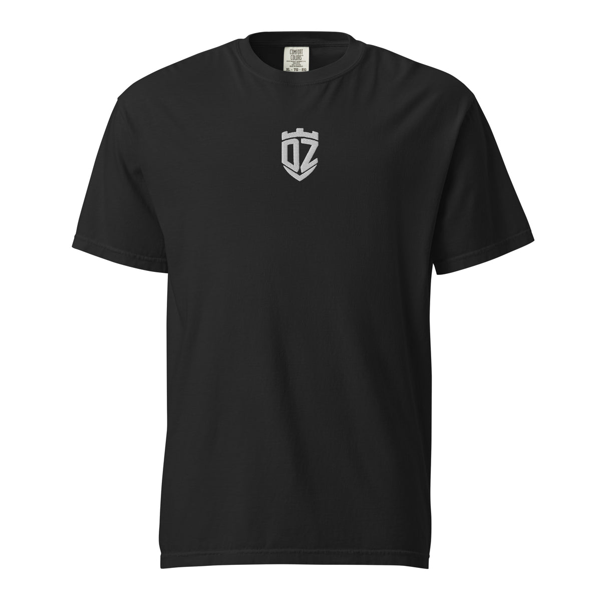 T-shirt épais heavyweight noir DZ Collection, vue de face, coupe classique
