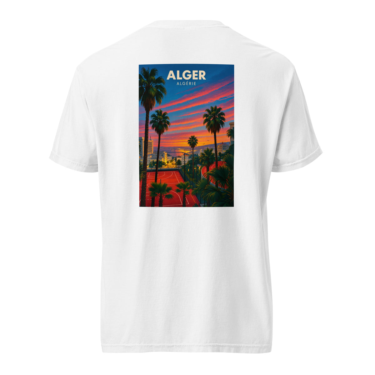 T-shirt blanc Stade Ouaguenouni Alger – vue de dos