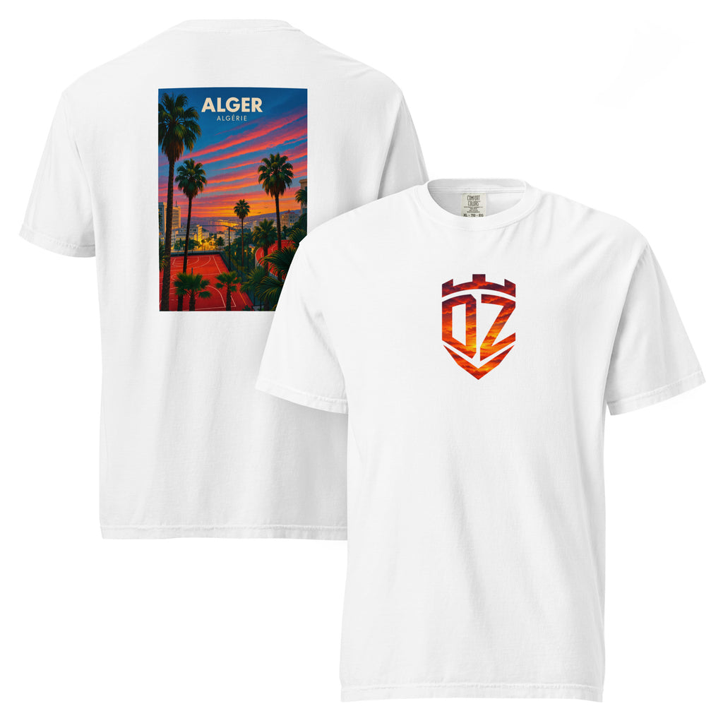 T-shirt blanc Stade Ouaguenouni Alger – devant et dos