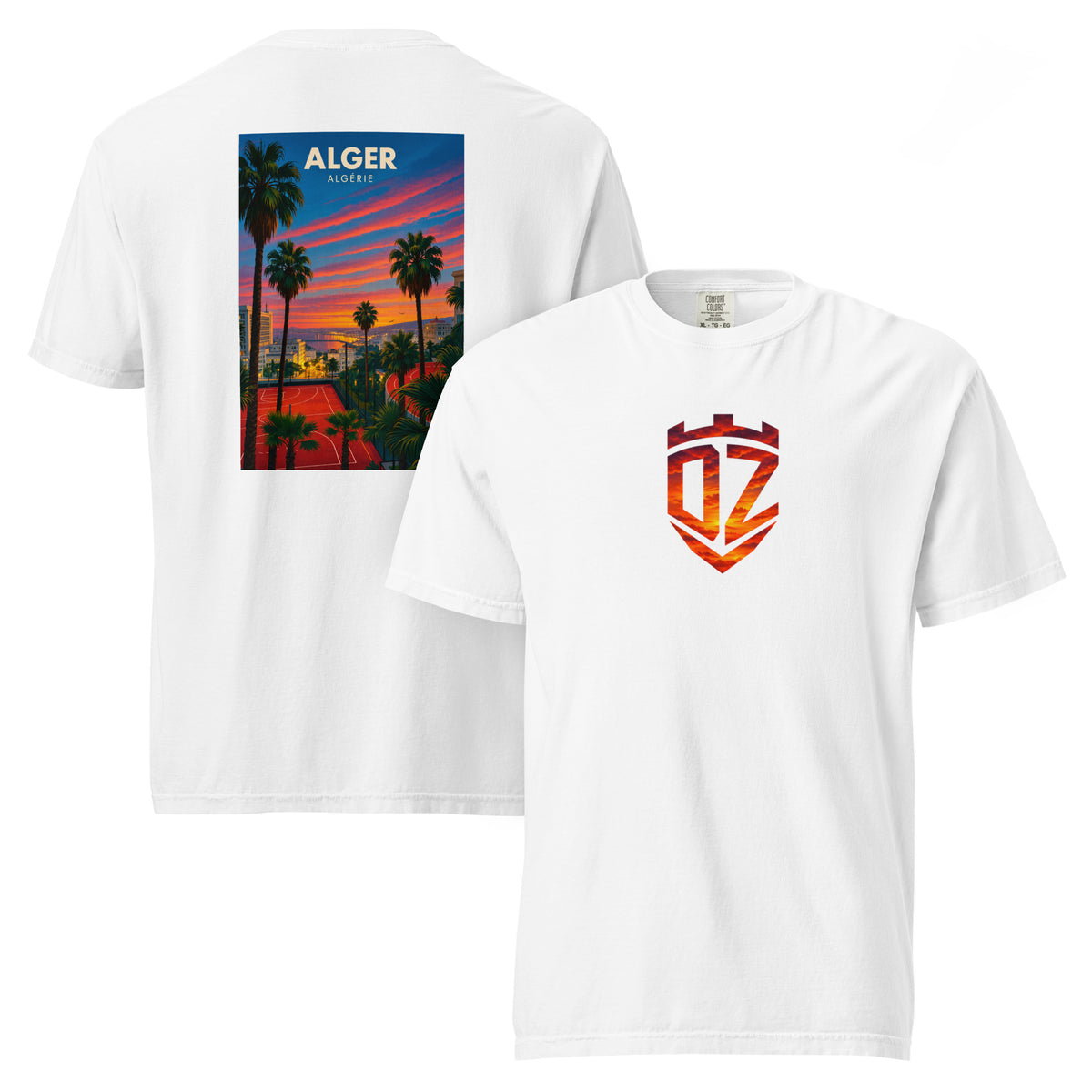 T-shirt blanc Stade Ouaguenouni Alger – devant et dos