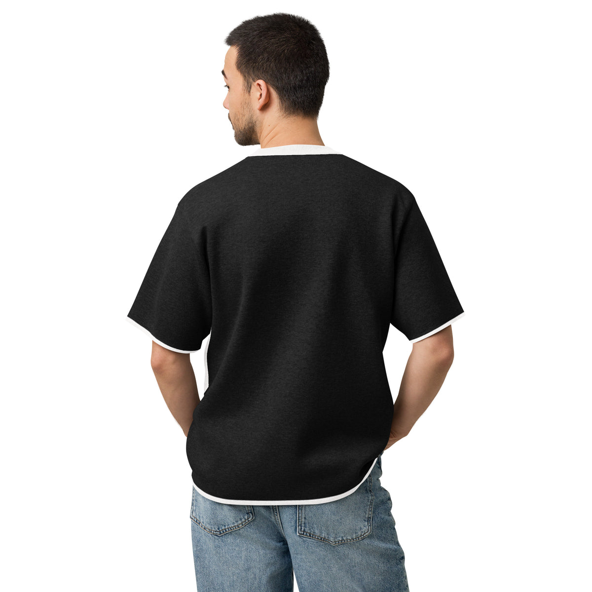 T-shirt en maille jacquard DZ Collection porté – vue de dos