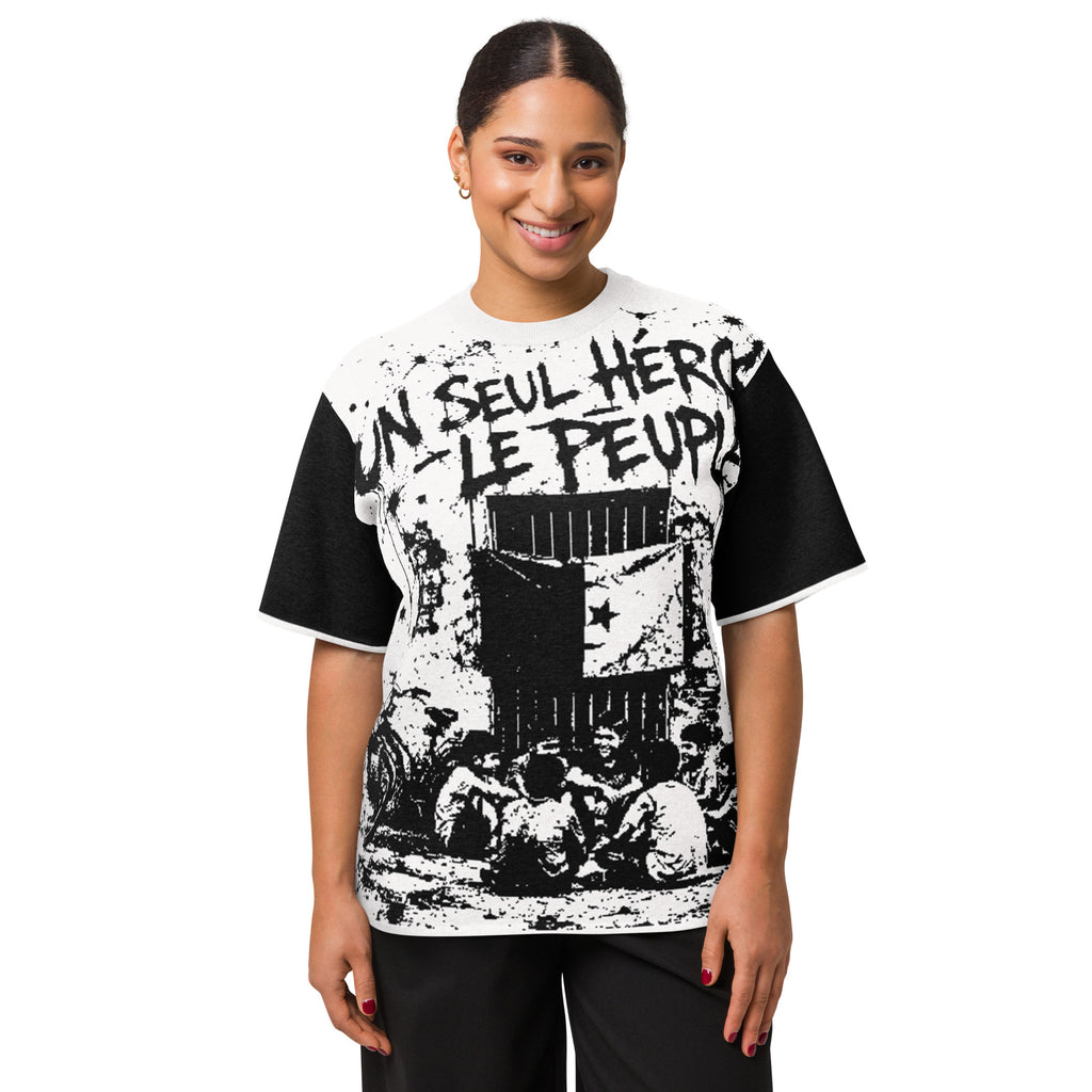 T-shirt maille jacquard 1er Novembre 1954 DZ Collection – vue de face