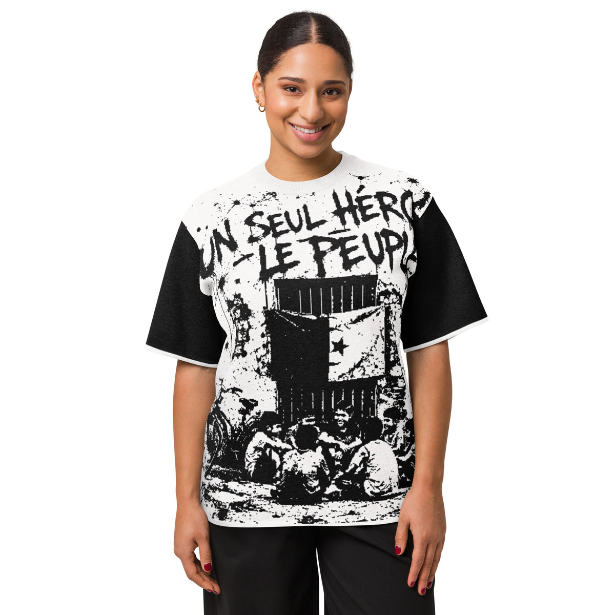 T-shirt maille jacquard 1er Novembre 1954 DZ Collection – vue de face