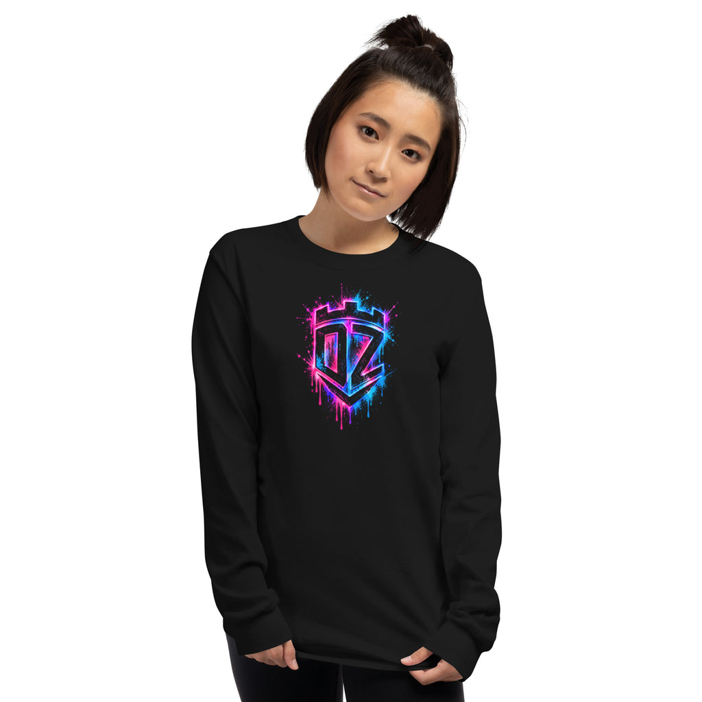 Longsleeve noir streetwear DZ Collection, imprimé devant