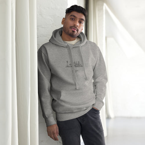 Sweat à capuche unisexe DZ Collection, coton filé à l'anneau vue de face