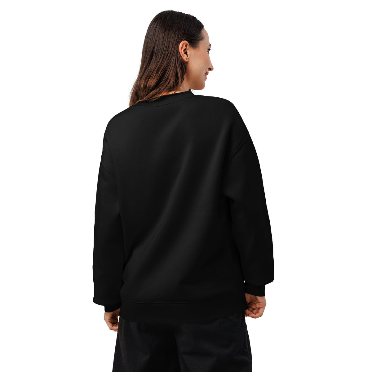 Sweat oversize noir DZ Collection, vue de dos