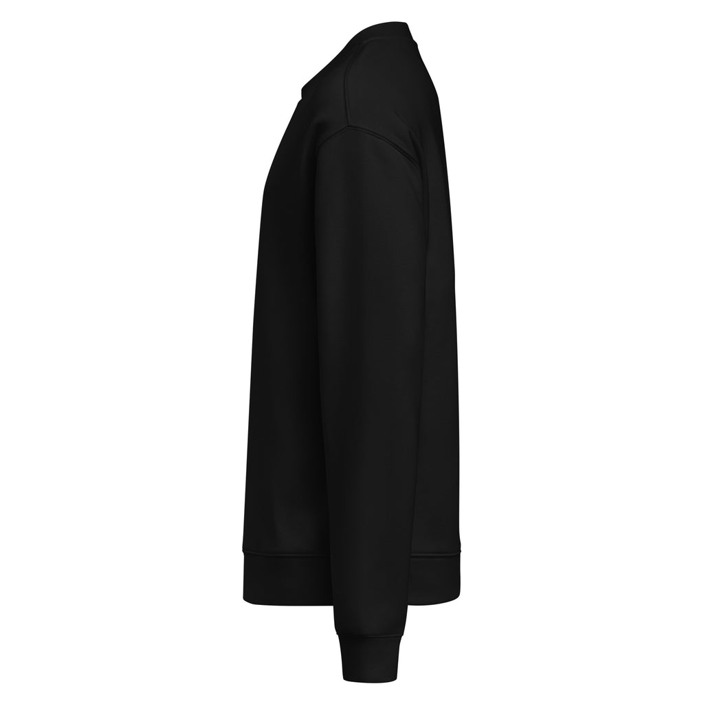Sweat noir DZ Collection, vue de profil gauche, épaules tombantes