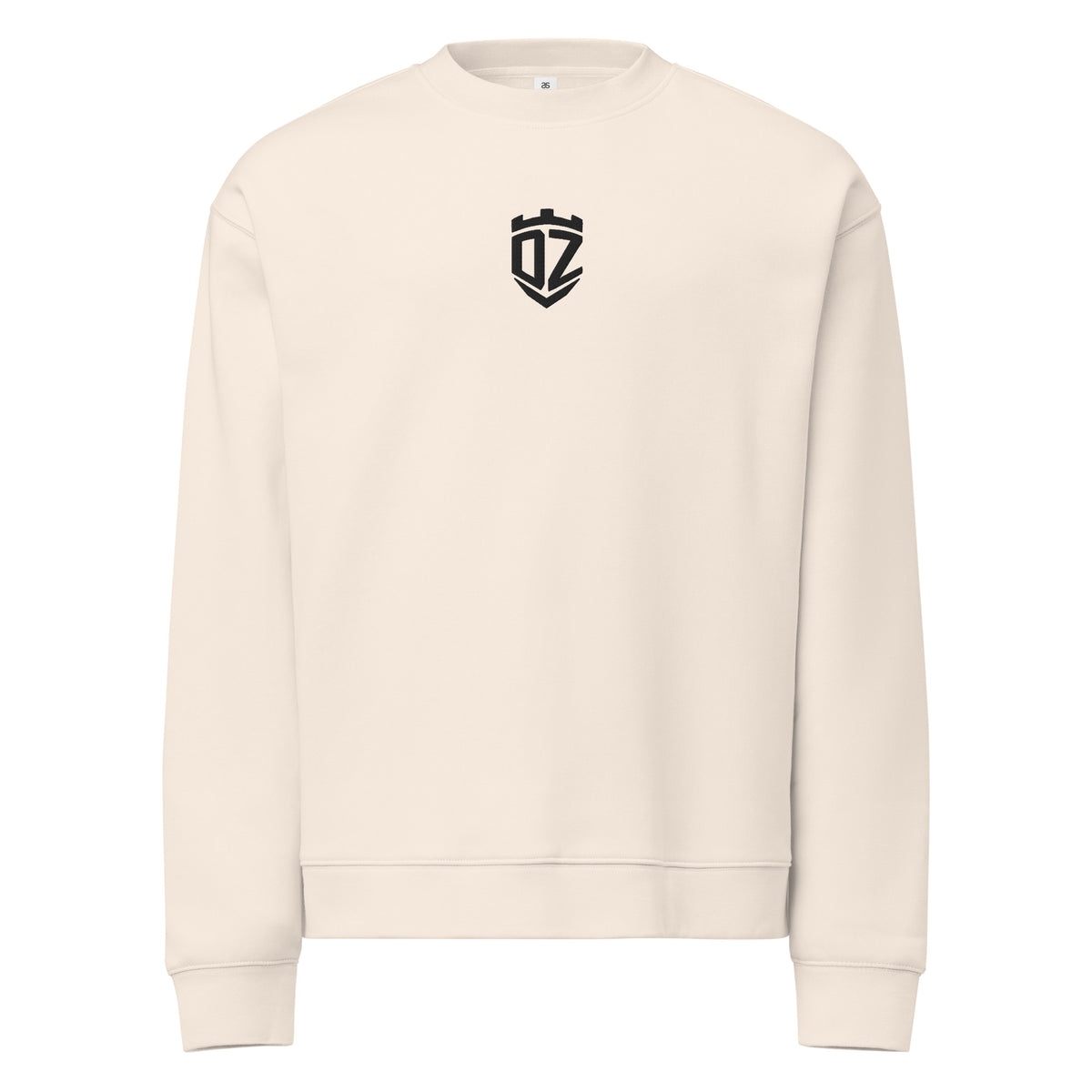 Sweat col rond écru DZ Collection, coupe relax unisexe, vue de face