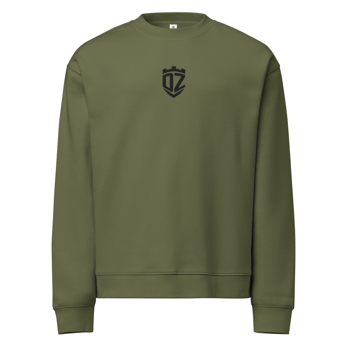 Sweat col rond vert cyprès DZ Collection, coupe relax, vue de face
